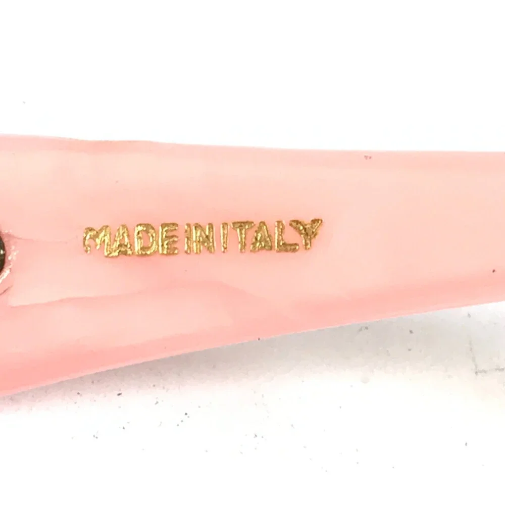 Vintage Sunglasses Baby Pink Oval Frames with Dark Brown Glass Lenses 57-19-125